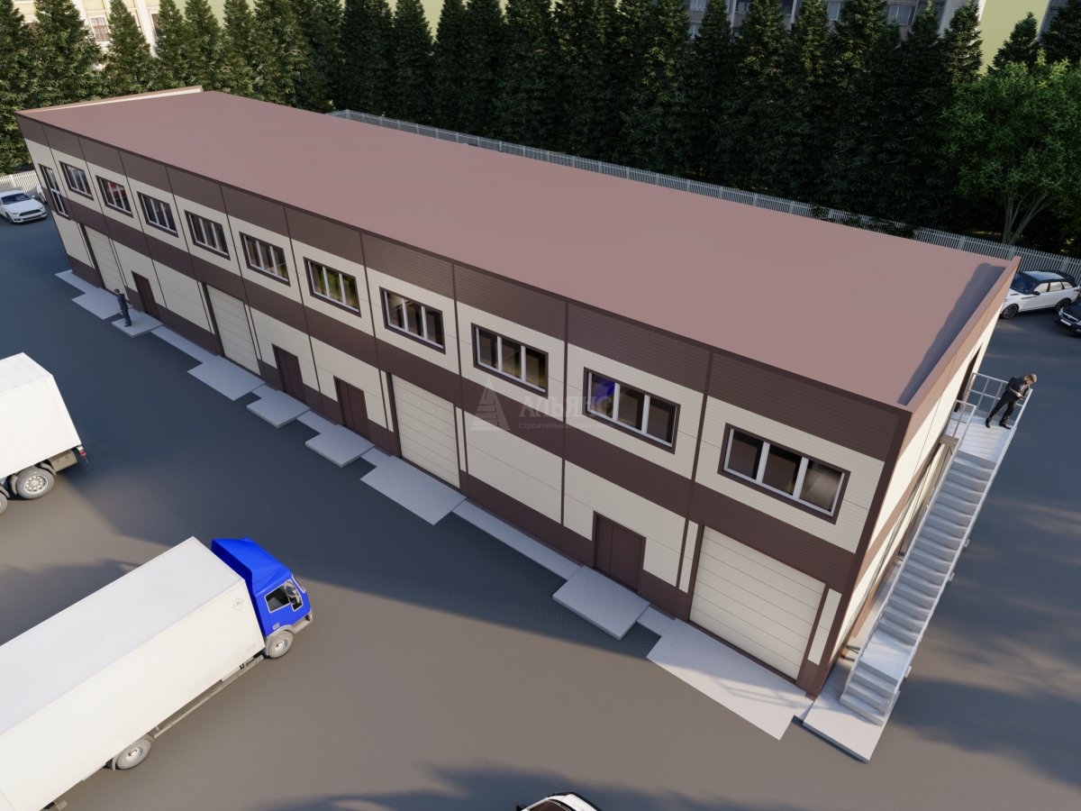 3D визуализация Проект ангара-склада из сэндвич-панелей - фото 5