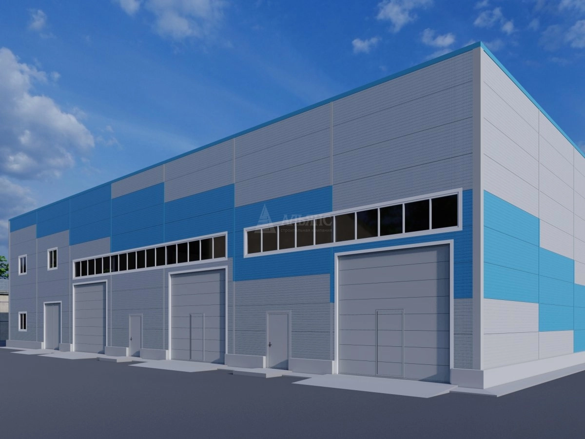 3D визуализация Склад с АБК из сэндвич панелей - фото 1