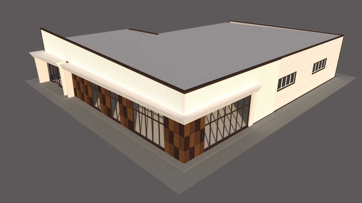 3D визуализация Магазин из сэндвич-панелей - фото 18