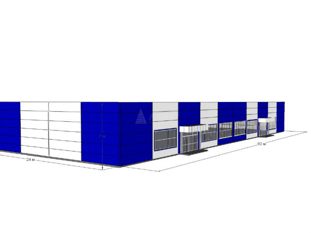 3D визуализация Торговый центр из сэндвич-панелей - фото 7