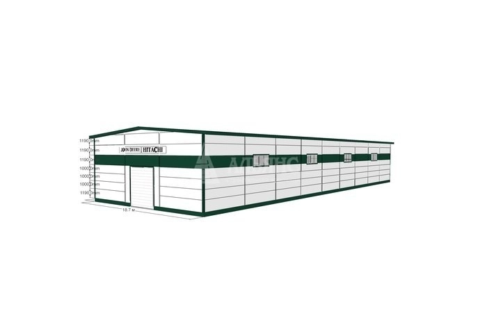 3D визуализация Сервизный центр из сэндвич-панелей - фото 7