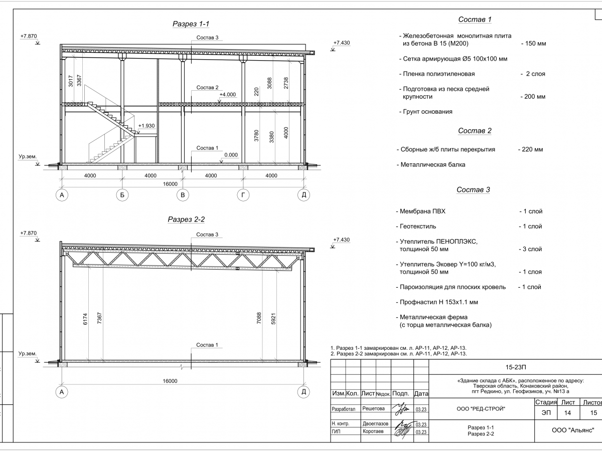 Планировка Склад с АБК из сэндвич-панелей -  фото 6